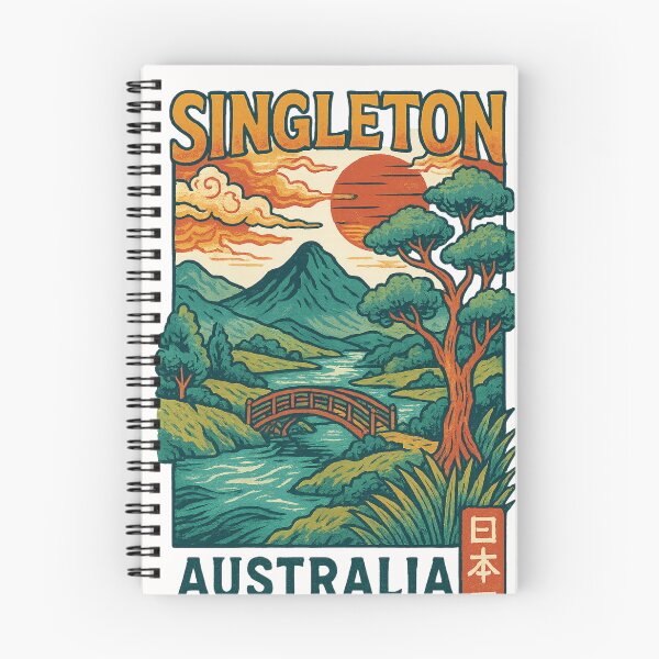 Item preview, Singleton Landscape with River, Bridge and Hills, Australia designed and sold by Places On Earth.
