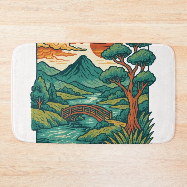 Item preview, Singleton Landscape with River, Bridge and Hills, Australia designed and sold by Places On Earth.