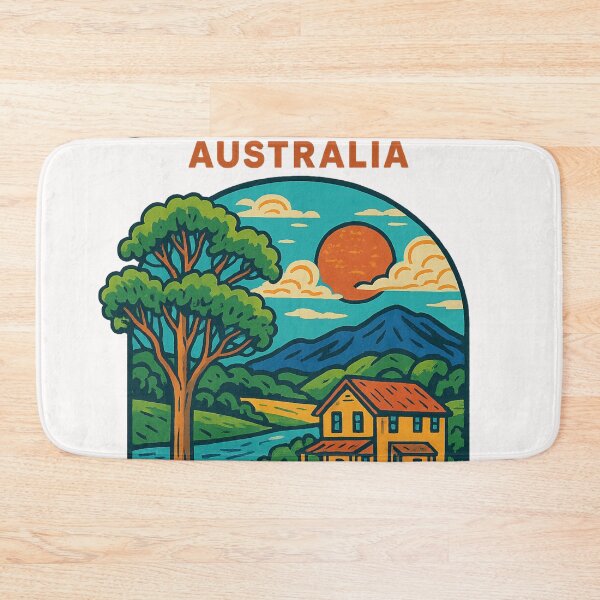 Item preview, Singleton Countryside with Farmhouse and River, New South Wales designed and sold by Places On Earth.