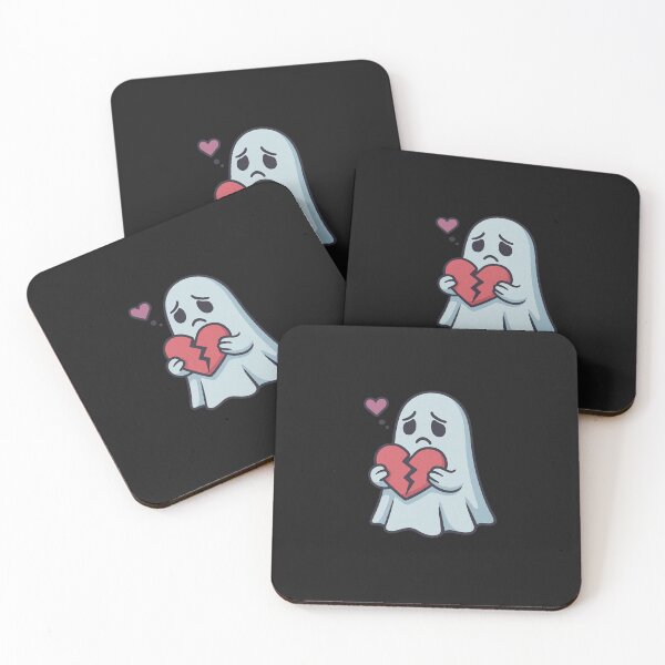 Item preview, Sad Ghost with Broken Heart – Cute & Emotional Spooky Design designed and sold by ColorSplash123.