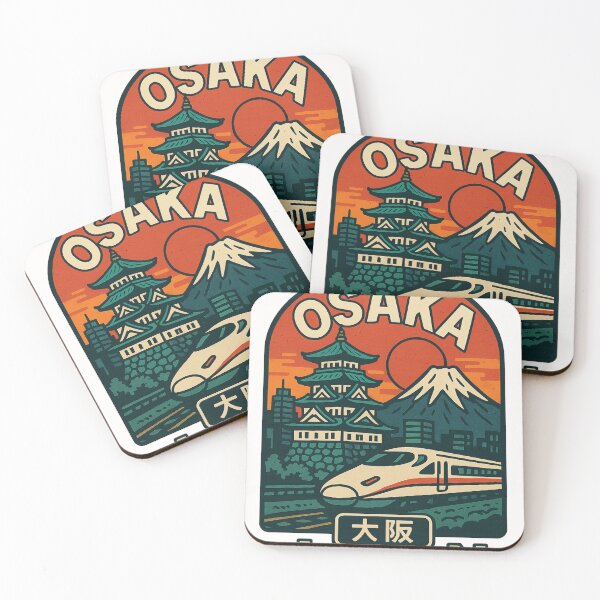 Item preview, Dotonbori Street and Tsutenkaku Tower, Osaka at Sunset designed and sold by Places On Earth.