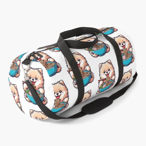 Item preview, Pomeranian Anime Dog Eating Ramen Noodles designed and sold by doodIllustrate.