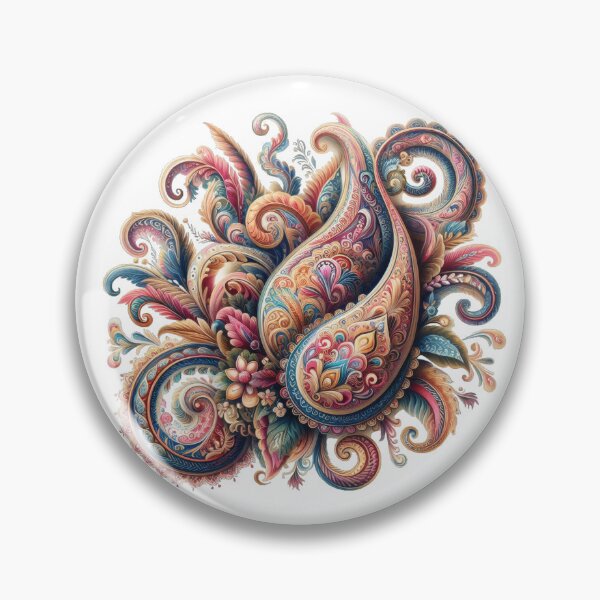 Item preview, Bohemian Paisley Nova 3D Teardrop Tadpoles Ornate Boteh Boho Maximalism Leaves Flowers Persian Colorful designed and sold by TheTimeTaxi.