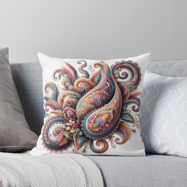 Item preview, Bohemian Paisley Nova 3D Teardrop Tadpoles Ornate Boteh Boho Maximalism Leaves Flowers Persian Colorful designed and sold by TheTimeTaxi.