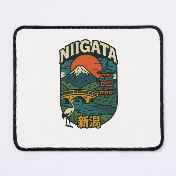 Item preview, Niigata Pagoda and Heron by River with Sunset Fuji designed and sold by Places On Earth.