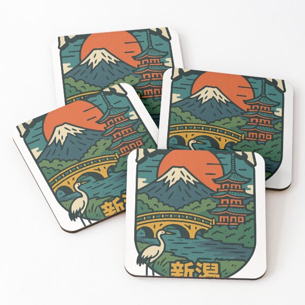Item preview, Niigata Pagoda and Heron by River with Sunset Fuji designed and sold by Places On Earth.