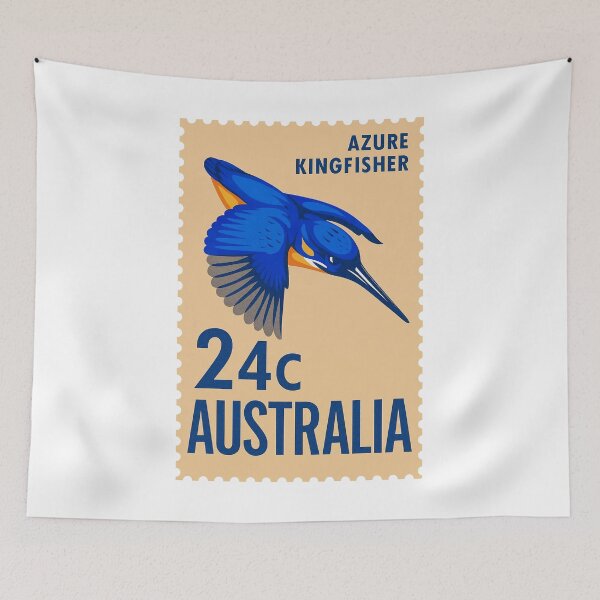 Item preview, Australia Azure Kingfisher Postage Stamp designed and sold by retrographics.