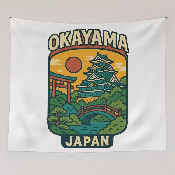 Item preview, Okayama Castle and River Bridge at Sunset, Japan designed and sold by Places On Earth.