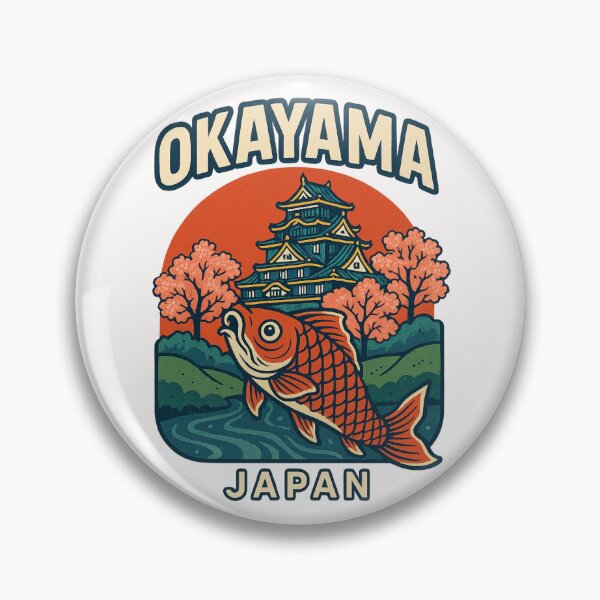 Item preview, Okayama Castle and Koi with Cherry Blossoms designed and sold by Places On Earth.