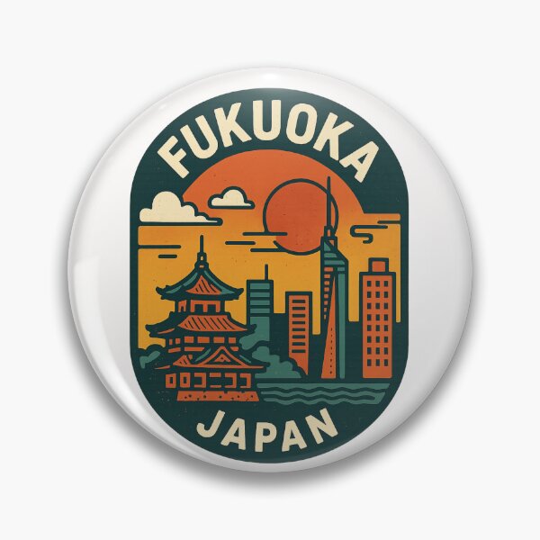Item preview, Fukuoka City Skyline with Pagoda and Tower Sunset designed and sold by Places On Earth.