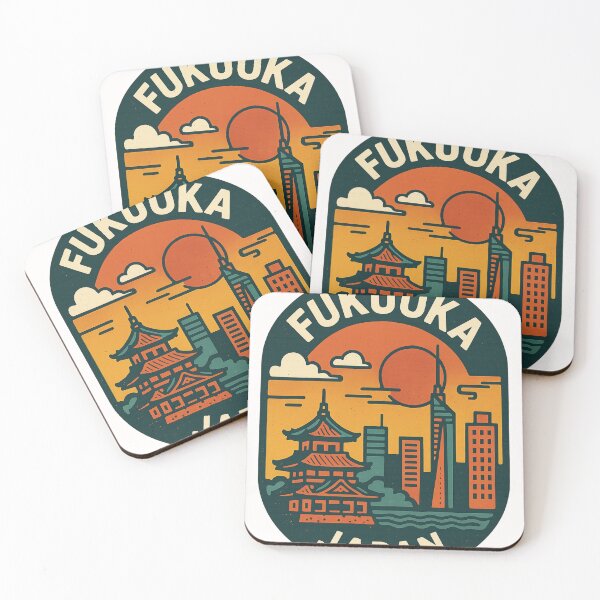 Item preview, Fukuoka City Skyline with Pagoda and Tower Sunset designed and sold by Places On Earth.