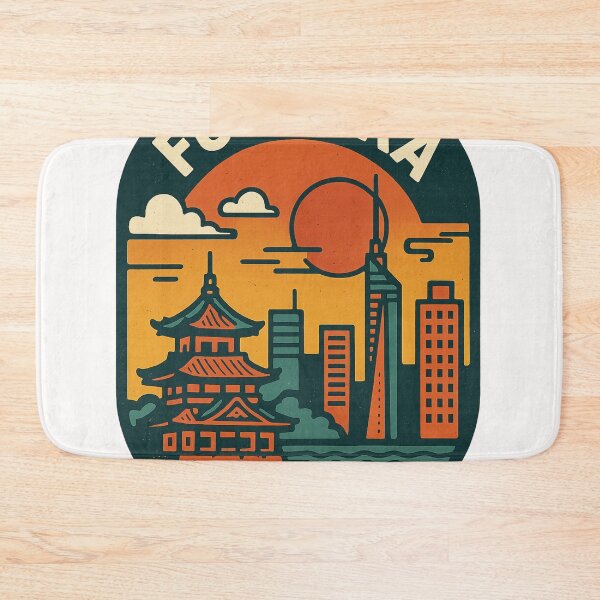 Item preview, Fukuoka City Skyline with Pagoda and Tower Sunset designed and sold by Places On Earth.