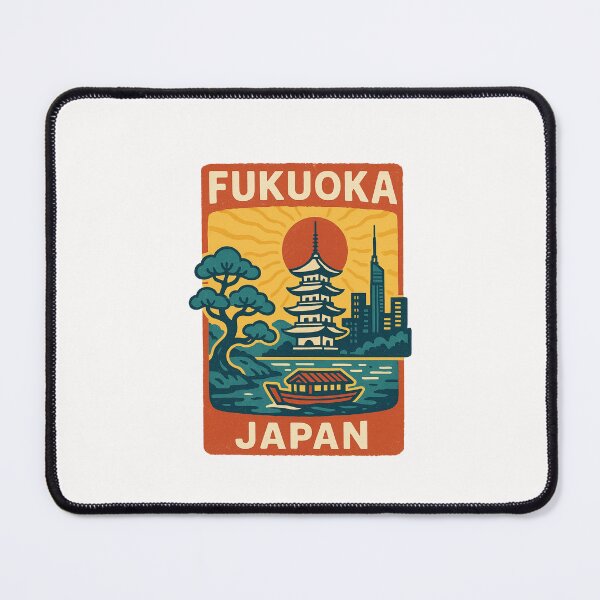 Item preview, Fukuoka Pagoda, Boat and Skyline at Sunrise designed and sold by Places On Earth.