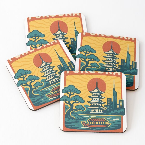 Item preview, Fukuoka Pagoda, Boat and Skyline at Sunrise designed and sold by Places On Earth.