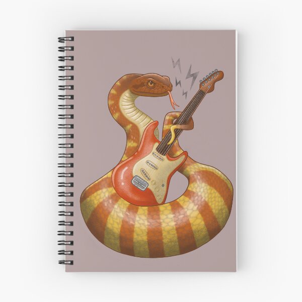 Item preview, Rough-scaled death adder (Acanthophis rugosus) playing electric guitar designed and sold by StinaDraws.