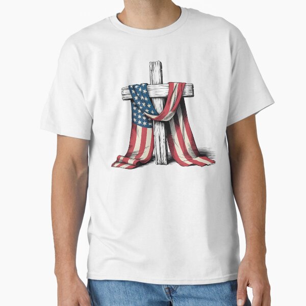 Item preview, Camiseta cristiana patriótica con cruz y bandera estadounidense, fe y libertad designed and sold by MerifoYorokin.