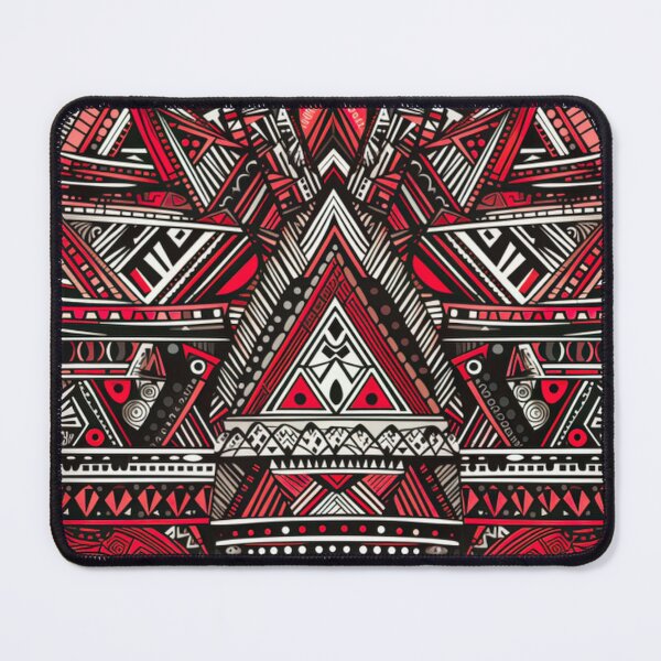 Item preview, Bold Red and Black Tribal Geometric Pattern designed and sold by PaintbrushPlace.