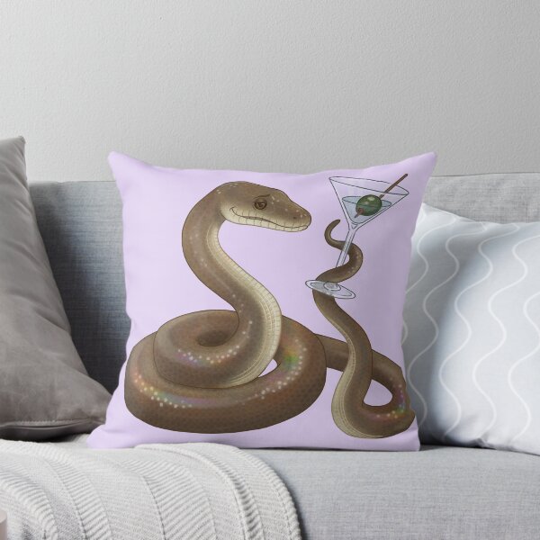 Item preview, Olive python (Liasis olivaceus) drinking a dirty martini designed and sold by StinaDraws.