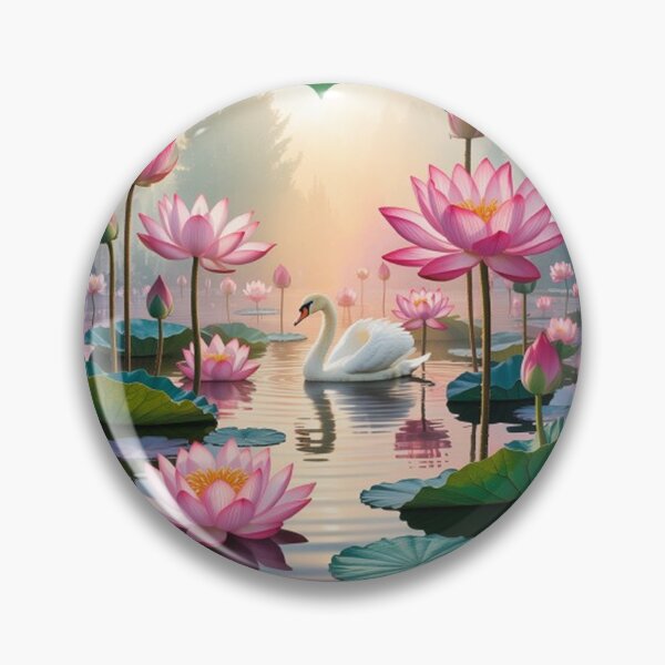 Item preview, Lake with lotuses in a surrealistic style designed and sold by Lilashakti ⭐️ ⭐️ ⭐️ ⭐️ ⭐️.