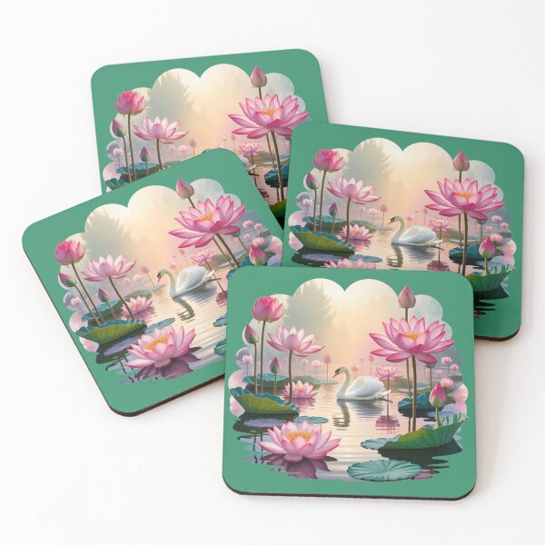 Item preview, Lake with lotuses in a surrealistic style designed and sold by Lilashakti ⭐️ ⭐️ ⭐️ ⭐️ ⭐️.
