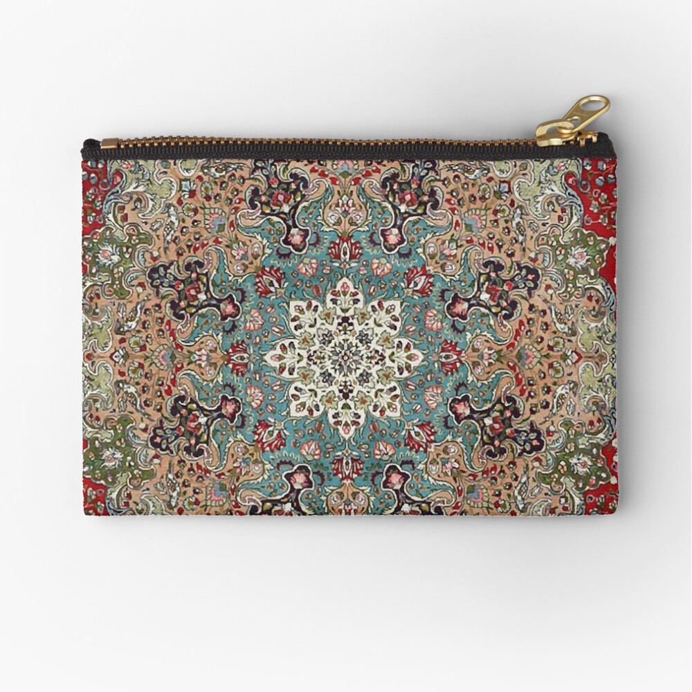 Vintage Antique Persian Carpet Print Zipper Pouch