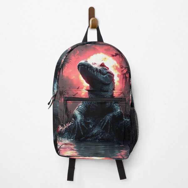 Item preview, Animal Wildlife Reptilian Beast Awakening Under Fiery Sunset in Primeval Swamp designed and sold by kludtmiessek.