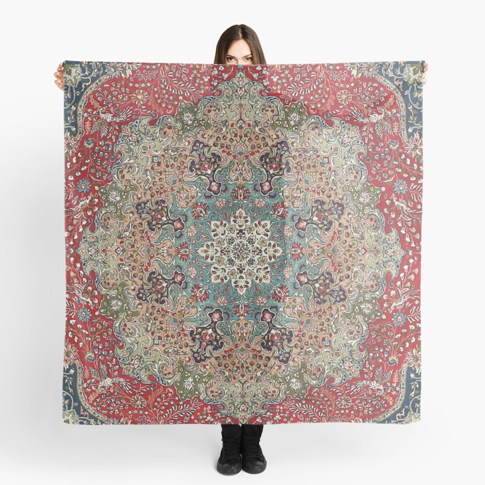 Vintage Antique Persian Carpet Print Scarf