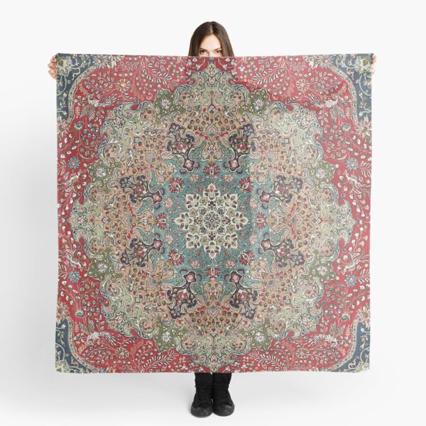 Vintage Antique Persian Carpet Print Scarf