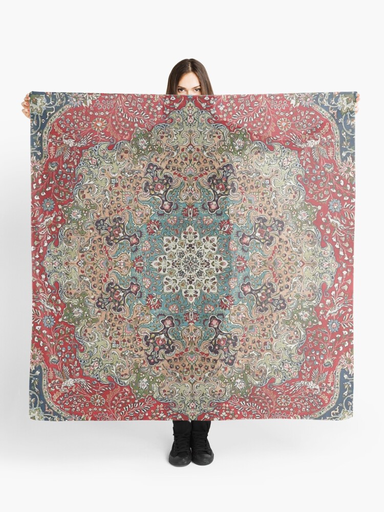 Thumbnail 1 of 3, Scarf, Vintage Antique Persian Carpet Print designed and sold by bragova.