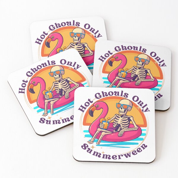 Item preview, Hot Ghouls Only Summerween Skeleton Float designed and sold by CottonandQuill.