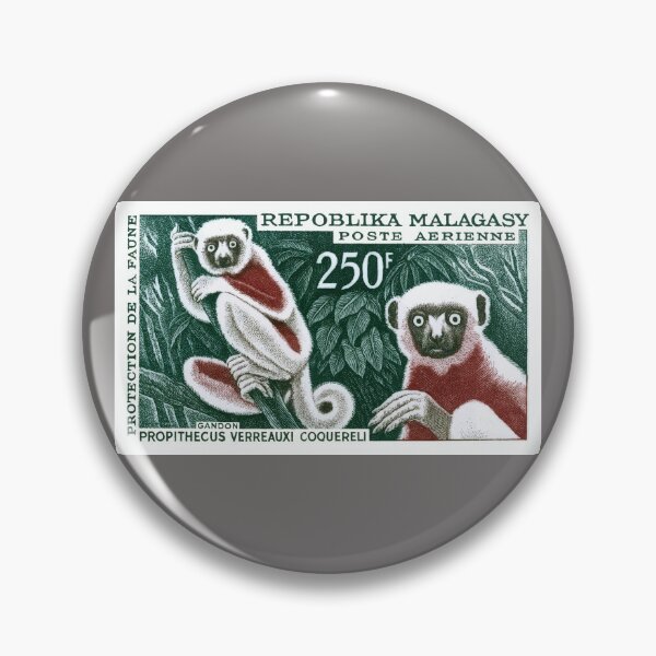 Item preview, 1961 Madagascar Lemur White Sifaka Stamp  designed and sold by retrographics.