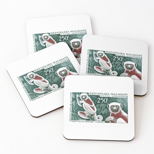 Item preview, 1961 Madagascar Lemur White Sifaka Stamp  designed and sold by retrographics.