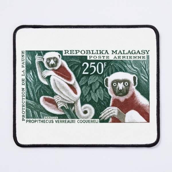 Item preview, 1961 Madagascar Lemur White Sifaka Stamp designed and sold by retrographics.