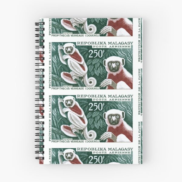Item preview, 1961 Madagascar Lemur White Sifaka Stamp  designed and sold by retrographics.