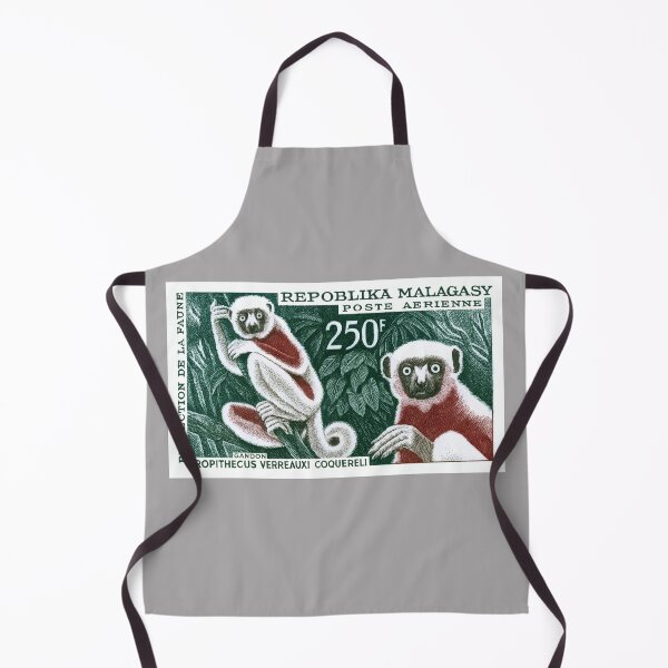 Item preview, 1961 Madagascar Lemur White Sifaka Stamp designed and sold by retrographics.
