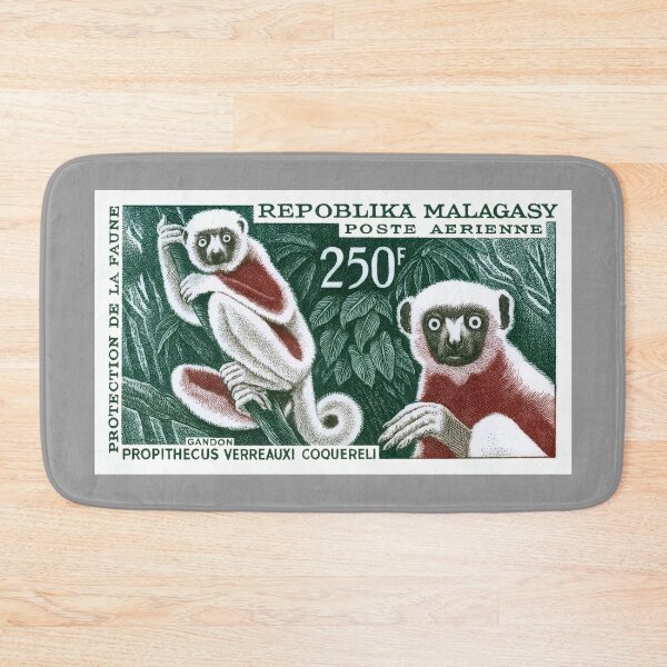 Item preview, 1961 Madagascar Lemur White Sifaka Stamp  designed and sold by retrographics.