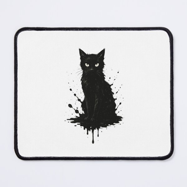 Item preview, Ink Splatter Black Cat – Gothic Artistic Illustration designed and sold by thesnakeater.