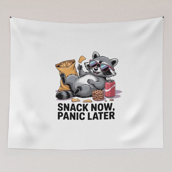 Item preview, Snack Now, Panic Later – Funny Raccoon Snack Attack Design designed and sold by ThatBBStore.