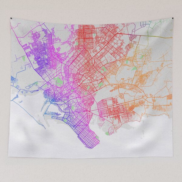 Artikelvorschau, Karachi Stadtplan von Pakistan - Bunt entworfen und verkauft von deMAP.