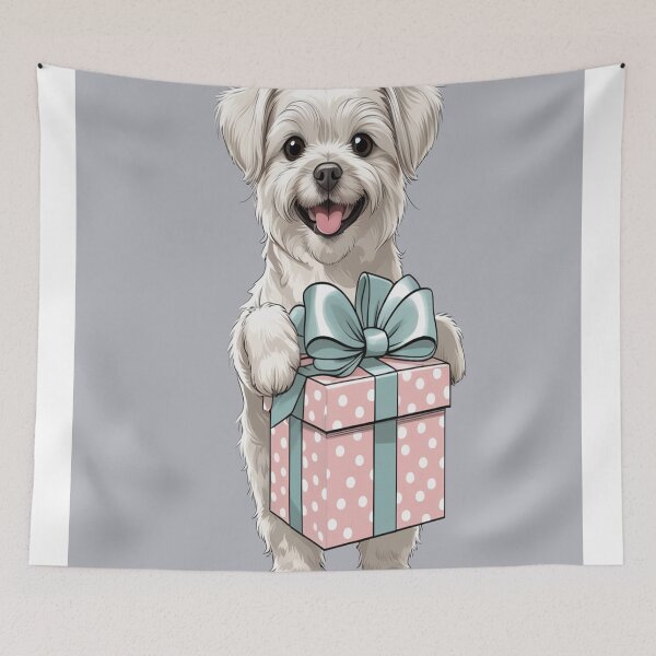 Item preview, The dog and the gift designed and sold by saly55887.