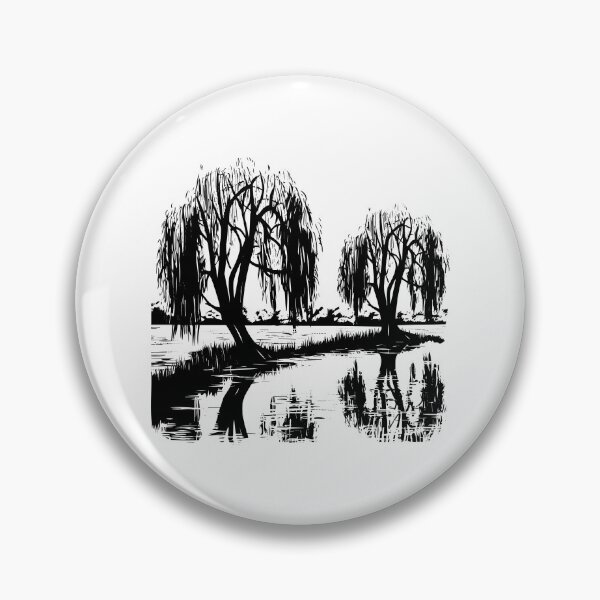 Item preview, Willow Salix Tree Swamp Sallow Osier Weep Lake Landscape designed and sold by inkoutninja.
