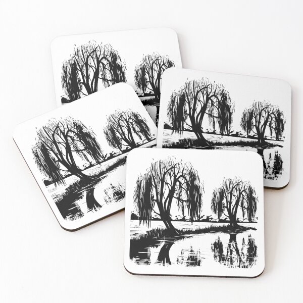Item preview, Willow Salix Tree Swamp Sallow Osier Weep Lake Landscape designed and sold by inkoutninja.