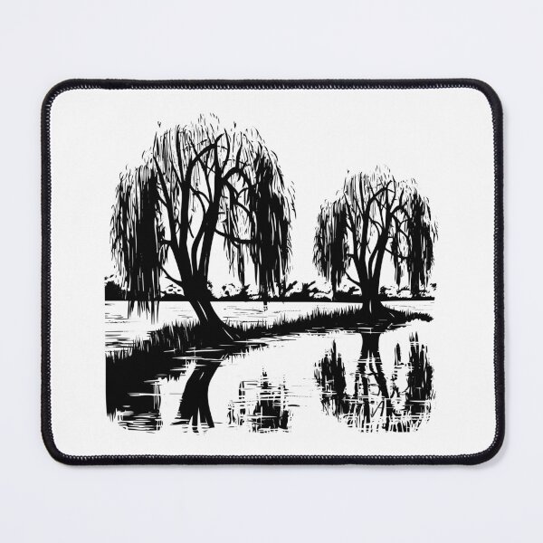 Item preview, Willow Salix Tree Swamp Sallow Osier Weep Lake Landscape designed and sold by inkoutninja.