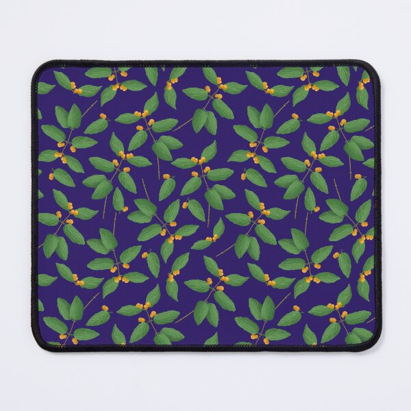 Item preview, Vibrant cherries and lush green leaves - yellow and blue designed and sold by Kaushlydraw.