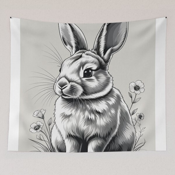 Item preview, conejo blanco y negro designed and sold by saly55887.