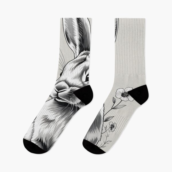 Item preview, black and white rabbit designed and sold by saly55887.
