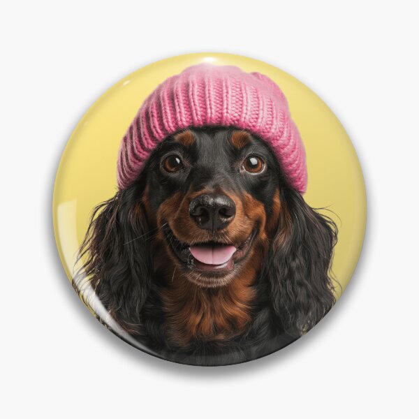 Item preview, Cozy Gordon Setter dog Wearing Pink Winter Hat Trendy Animal Fashion Artwork designed and sold by LazyOwlStore.