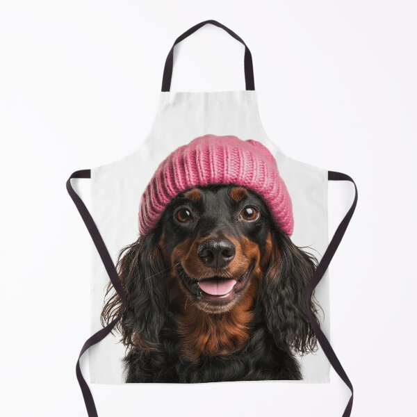 Item preview, Cozy Gordon Setter dog Wearing Pink Winter Hat Trendy Animal Fashion Artwork designed and sold by LazyOwlStore.