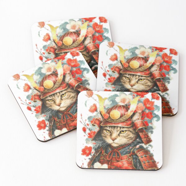 Item preview, Samurai Cat in Traditional Armor designed and sold by MEEMIX-STUDIO.