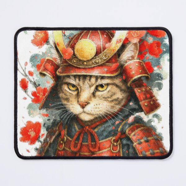 Item preview, Samurai Cat in Traditional Armor designed and sold by MEEMIX-STUDIO.